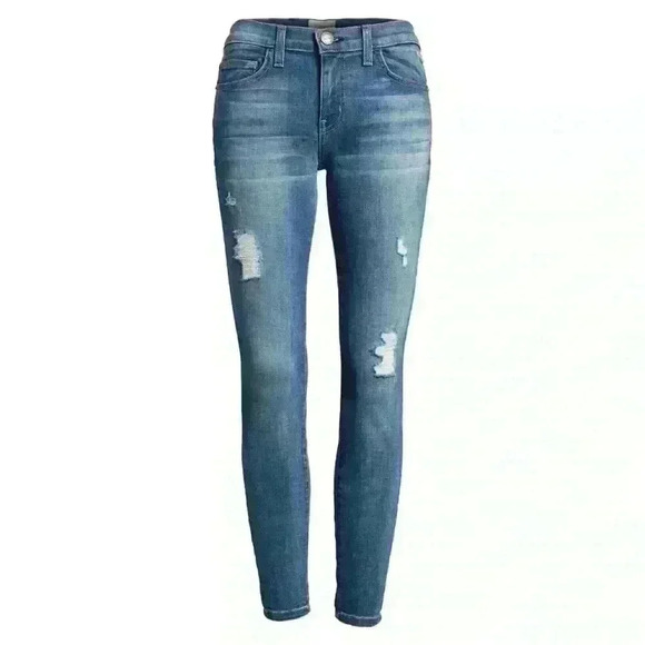 Current/Elliott The Stiletto 80s Distressed Mid Rise Jeans Womens 28 Medium Wash - Picture 7 of 13